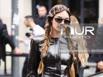 Mara Lafontan attends the Ferrari Fashion Show during the Milan Womenswear Spring/Summer 2025 in Milan, Italy, on September 21, 2024 (