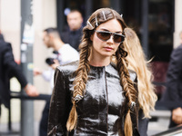 Mara Lafontan attends the Ferrari Fashion Show during the Milan Womenswear Spring/Summer 2025 in Milan, Italy, on September 21, 2024 (