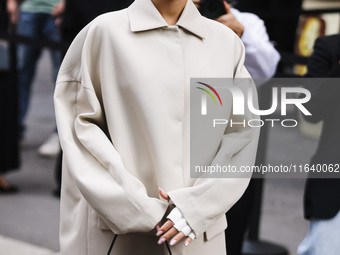 Ginevra Mavilla attends the Ferrari Fashion Show during the Milan Womenswear Spring/Summer 2025 in Milan, Italy, on September 21, 2024. (