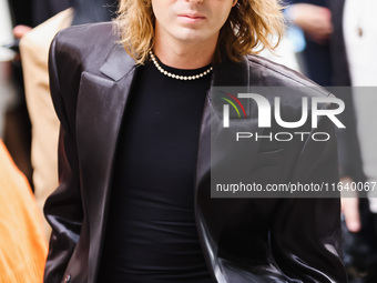 Thomas Raggi of Maneskin attends the Ferrari Fashion Show during the Milan Womenswear Spring/Summer 2025 in Milan, Italy, on September 21, 2...