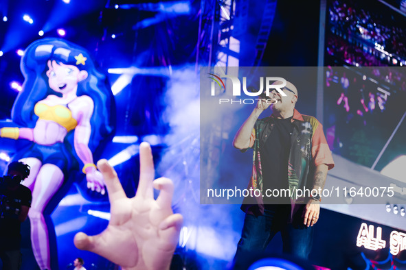 Max Pezzali performs live during the Max Forever Tour 2024 at San Siro Stadium in Milan, Italy, on July 01, 2024 