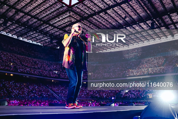 Max Pezzali performs live during the Max Forever Tour 2024 at San Siro Stadium in Milan, Italy, on July 01, 2024 