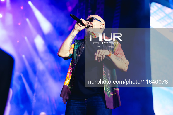 Max Pezzali performs live during the Max Forever Tour 2024 at San Siro Stadium in Milan, Italy, on July 01, 2024 