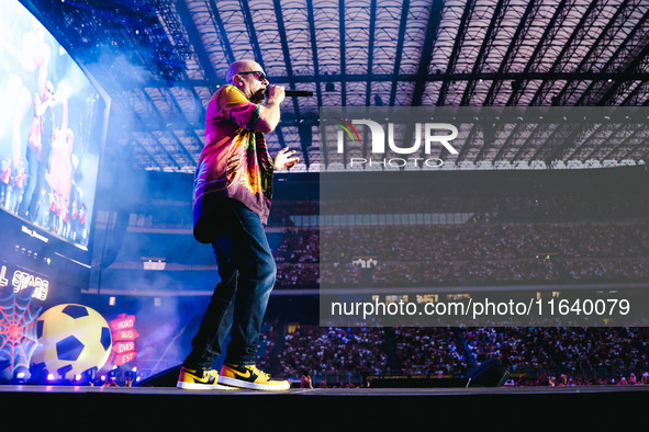 Max Pezzali performs live during the Max Forever Tour 2024 at San Siro Stadium in Milan, Italy, on July 01, 2024 