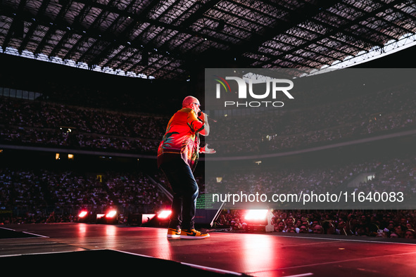 Max Pezzali performs live during the Max Forever Tour 2024 at San Siro Stadium in Milan, Italy, on July 01, 2024 