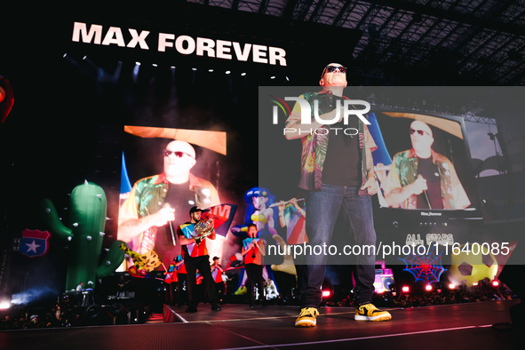 Max Pezzali performs live during the Max Forever Tour 2024 at San Siro Stadium in Milan, Italy, on July 01, 2024 