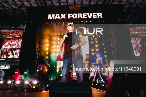 Max Pezzali performs live during the Max Forever Tour 2024 at San Siro Stadium in Milan, Italy, on July 01, 2024 