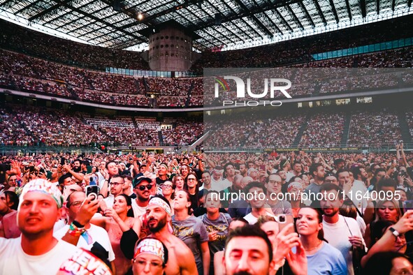 Max Pezzali performs live during the Max Forever Tour 2024 at San Siro Stadium in Milan, Italy, on July 01, 2024 