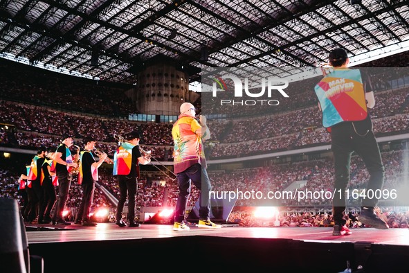 Max Pezzali performs live during the Max Forever Tour 2024 at San Siro Stadium in Milan, Italy, on July 01, 2024 