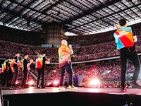 Max Pezzali performs live during the Max Forever Tour 2024 at San Siro Stadium in Milan, Italy, on July 01, 2024 (