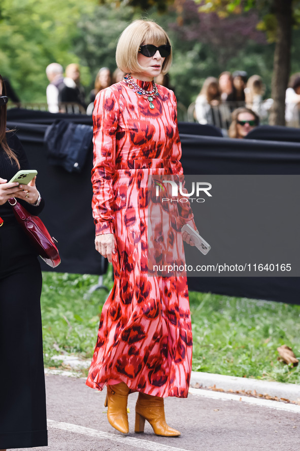 Anna Wintour attends the Gucci Fashion Show during the Milan Womenswear Spring/Summer 2025 in Milan, Italy, on September 27, 2024 