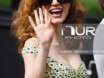 Jessica Chastain attends the Gucci Fashion Show during the Milan Womenswear Spring/Summer 2025 in Milan, Italy, on September 27, 2024 (