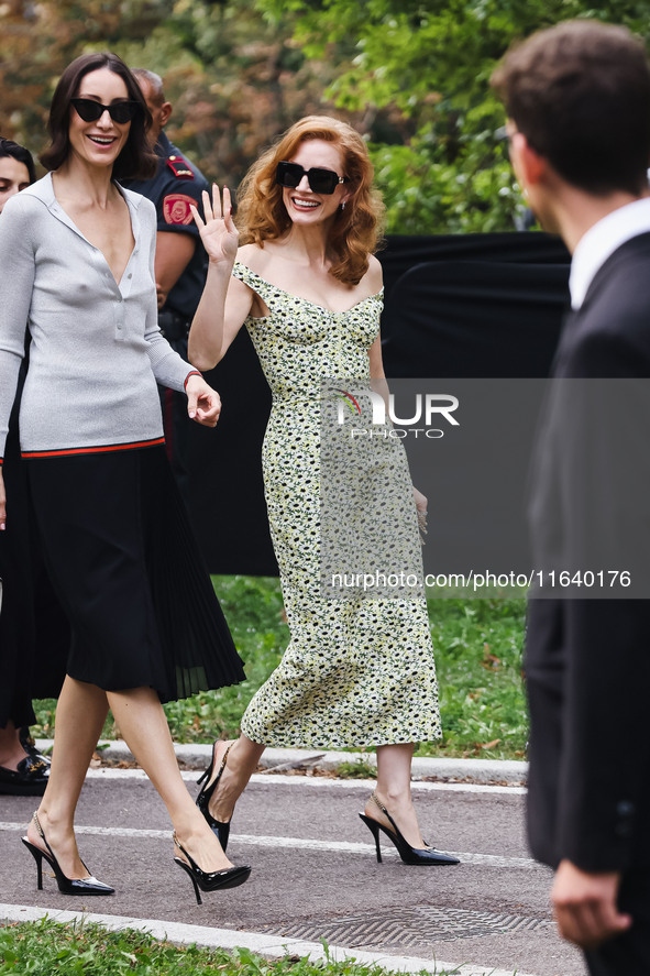 Jessica Chastain attends the Gucci Fashion Show during the Milan Womenswear Spring/Summer 2025 in Milan, Italy, on September 27, 2024 