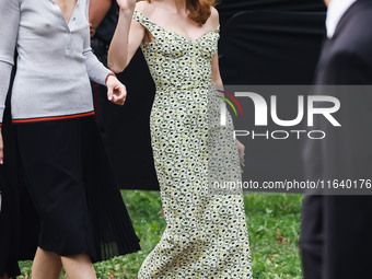 Jessica Chastain attends the Gucci Fashion Show during the Milan Womenswear Spring/Summer 2025 in Milan, Italy, on September 27, 2024 (