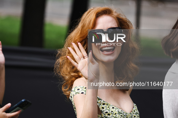 Jessica Chastain attends the Gucci Fashion Show during the Milan Womenswear Spring/Summer 2025 in Milan, Italy, on September 27, 2024 