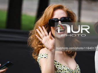 Jessica Chastain attends the Gucci Fashion Show during the Milan Womenswear Spring/Summer 2025 in Milan, Italy, on September 27, 2024 (