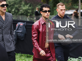 Tony Effe attends the Gucci Fashion Show during the Milan Womenswear Spring/Summer 2025 in Milan, Italy, on September 27, 2024 (