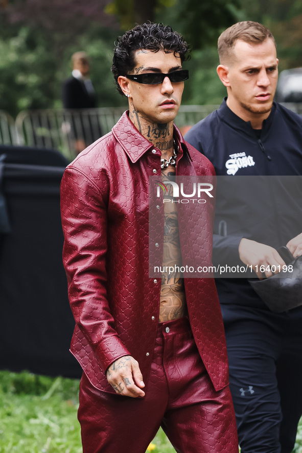 Tony Effe attends the Gucci Fashion Show during the Milan Womenswear Spring/Summer 2025 in Milan, Italy, on September 27, 2024 