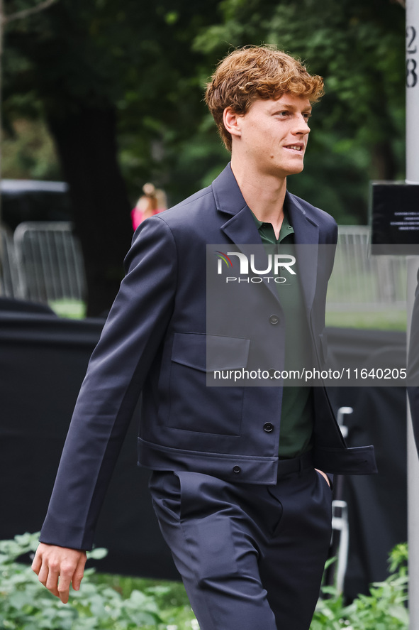 Jannik Sinner attends the Gucci Fashion Show during the Milan Womenswear Spring/Summer 2025 in Milan, Italy, on September 27, 2024 