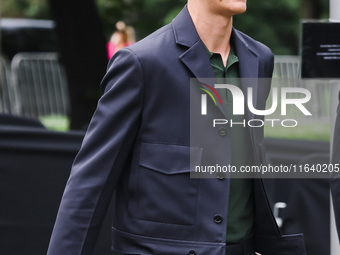 Jannik Sinner attends the Gucci Fashion Show during the Milan Womenswear Spring/Summer 2025 in Milan, Italy, on September 27, 2024 (