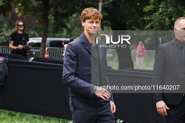 Jannik Sinner attends the Gucci Fashion Show during the Milan Womenswear Spring/Summer 2025 in Milan, Italy, on September 27, 2024 