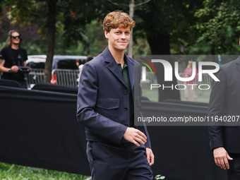 Jannik Sinner attends the Gucci Fashion Show during the Milan Womenswear Spring/Summer 2025 in Milan, Italy, on September 27, 2024 (