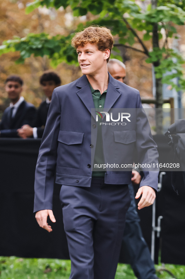 Jannik Sinner attends the Gucci Fashion Show during the Milan Womenswear Spring/Summer 2025 in Milan, Italy, on September 27, 2024 