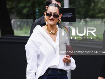 Gaia Gozzi attends the Gucci Fashion Show during the Milan Womenswear Spring/Summer 2025 in Milan, Italy, on September 27, 2024 (