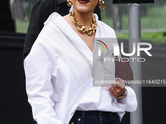 Gaia Gozzi attends the Gucci Fashion Show during the Milan Womenswear Spring/Summer 2025 in Milan, Italy, on September 27, 2024 (