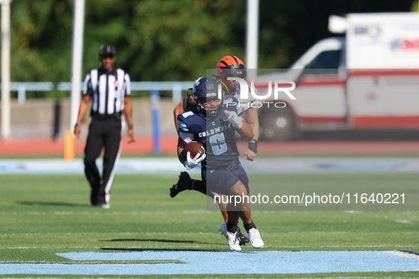 Columbia Lions running back Malcolm Terry II #6 breaks away from the defense during the NCAA football game against the Princeton Tigers at R...