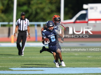 Columbia Lions running back Malcolm Terry II #6 breaks away from the defense during the NCAA football game against the Princeton Tigers at R...