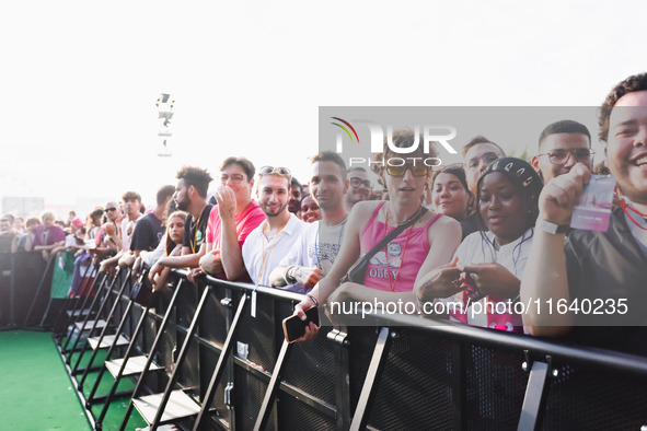 The crowd at the Nicki Minaj concert in Milan, Italy, on July 3, 2024, at Fiera Milano Live Rho 