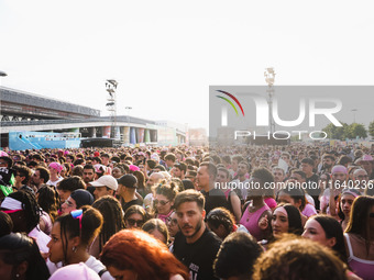 The crowd at the Nicki Minaj concert in Milan, Italy, on July 3, 2024, at Fiera Milano Live Rho (