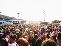 The crowd at the Nicki Minaj concert in Milan, Italy, on July 3, 2024, at Fiera Milano Live Rho (