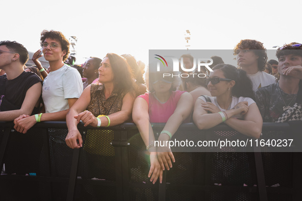 The crowd at the Nicki Minaj concert in Milan, Italy, on July 3, 2024, at Fiera Milano Live Rho 