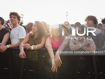 The crowd at the Nicki Minaj concert in Milan, Italy, on July 3, 2024, at Fiera Milano Live Rho (