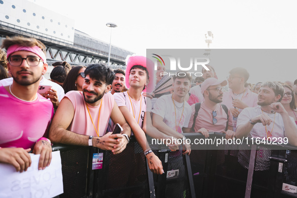 The crowd at the Nicki Minaj concert in Milan, Italy, on July 3, 2024, at Fiera Milano Live Rho 