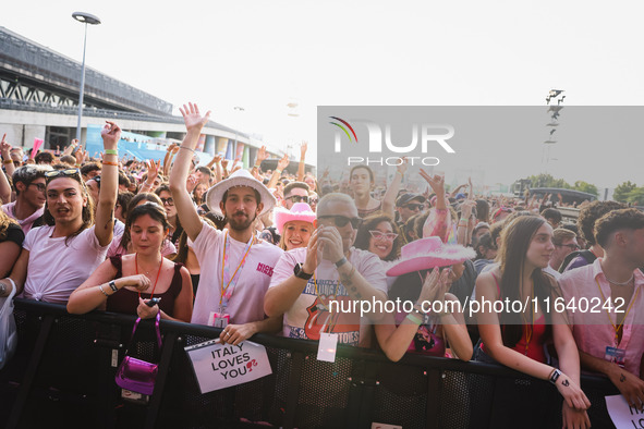 The crowd at the Nicki Minaj concert in Milan, Italy, on July 3, 2024, at Fiera Milano Live Rho 