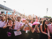 The crowd at the Nicki Minaj concert in Milan, Italy, on July 3, 2024, at Fiera Milano Live Rho (