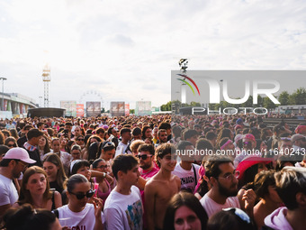 The crowd at the Nicki Minaj concert in Milan, Italy, on July 3, 2024, at Fiera Milano Live Rho (