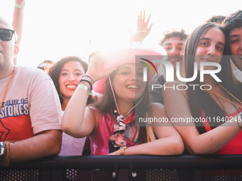 The crowd at the Nicki Minaj concert in Milan, Italy, on July 3, 2024, at Fiera Milano Live Rho (