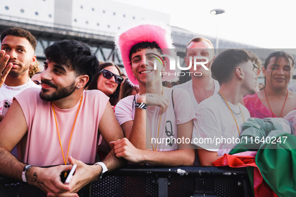 The crowd at the Nicki Minaj concert in Milan, Italy, on July 3, 2024, at Fiera Milano Live Rho 