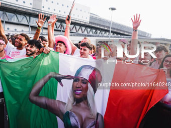 The crowd at the Nicki Minaj concert in Milan, Italy, on July 3, 2024, at Fiera Milano Live Rho (