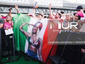 The crowd at the Nicki Minaj concert in Milan, Italy, on July 3, 2024, at Fiera Milano Live Rho (