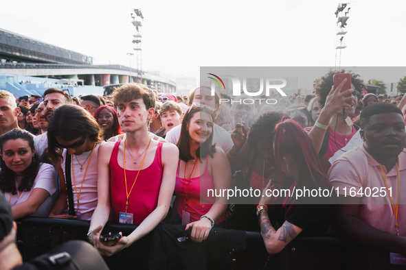 The crowd at the Nicki Minaj concert in Milan, Italy, on July 3, 2024, at Fiera Milano Live Rho 