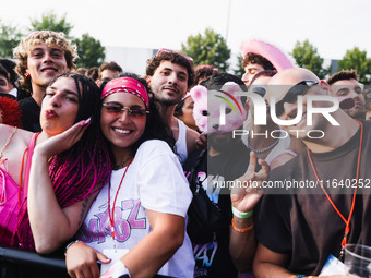 The crowd at the Nicki Minaj concert in Milan, Italy, on July 3, 2024, at Fiera Milano Live Rho (