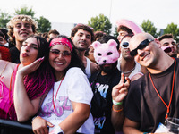 The crowd at the Nicki Minaj concert in Milan, Italy, on July 3, 2024, at Fiera Milano Live Rho (