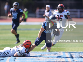 Columbia Lions running back Griffin Johnson #32 participates in the NCAA football game against the Princeton Tigers at Robert K. Kraft Field...