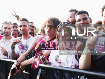 The crowd at the Nicki Minaj concert in Milan, Italy, on July 3, 2024, at Fiera Milano Live Rho (