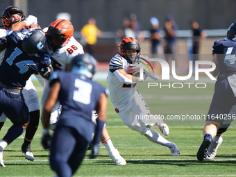 Princeton Tigers running back Ethan Clark #21 participates in the NCAA football game against the Columbia Lions at Robert K. Kraft Field at...